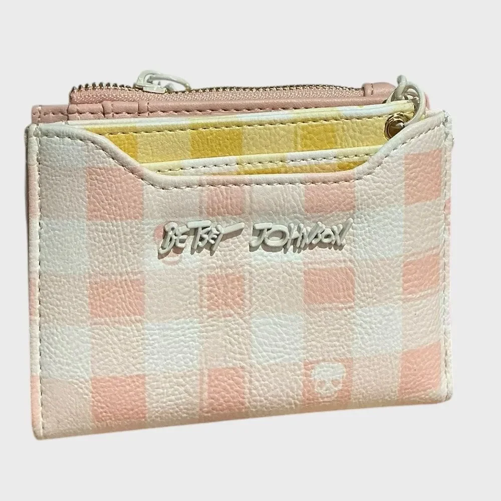 Betsey Johnson 2 Piece Gingham Wallet & Card Holder Set NWT
